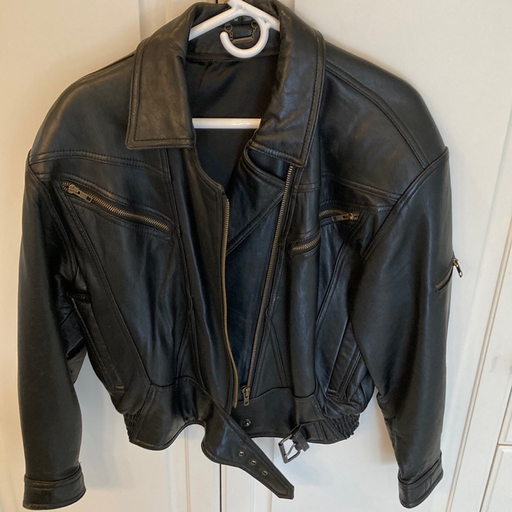 Black leather jacket